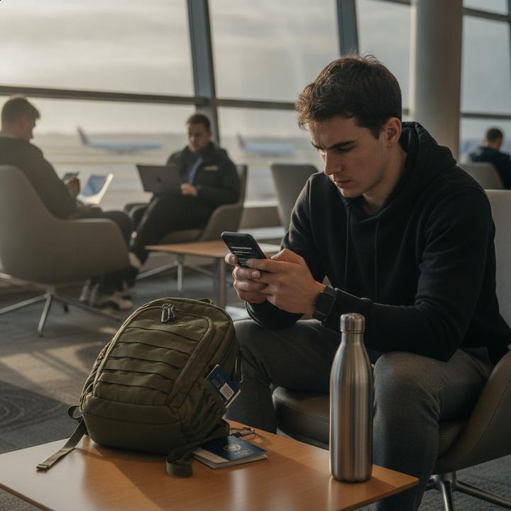 Usando itens do hotel e bagagem mínima Usando itens do hotel e bagagem mínima