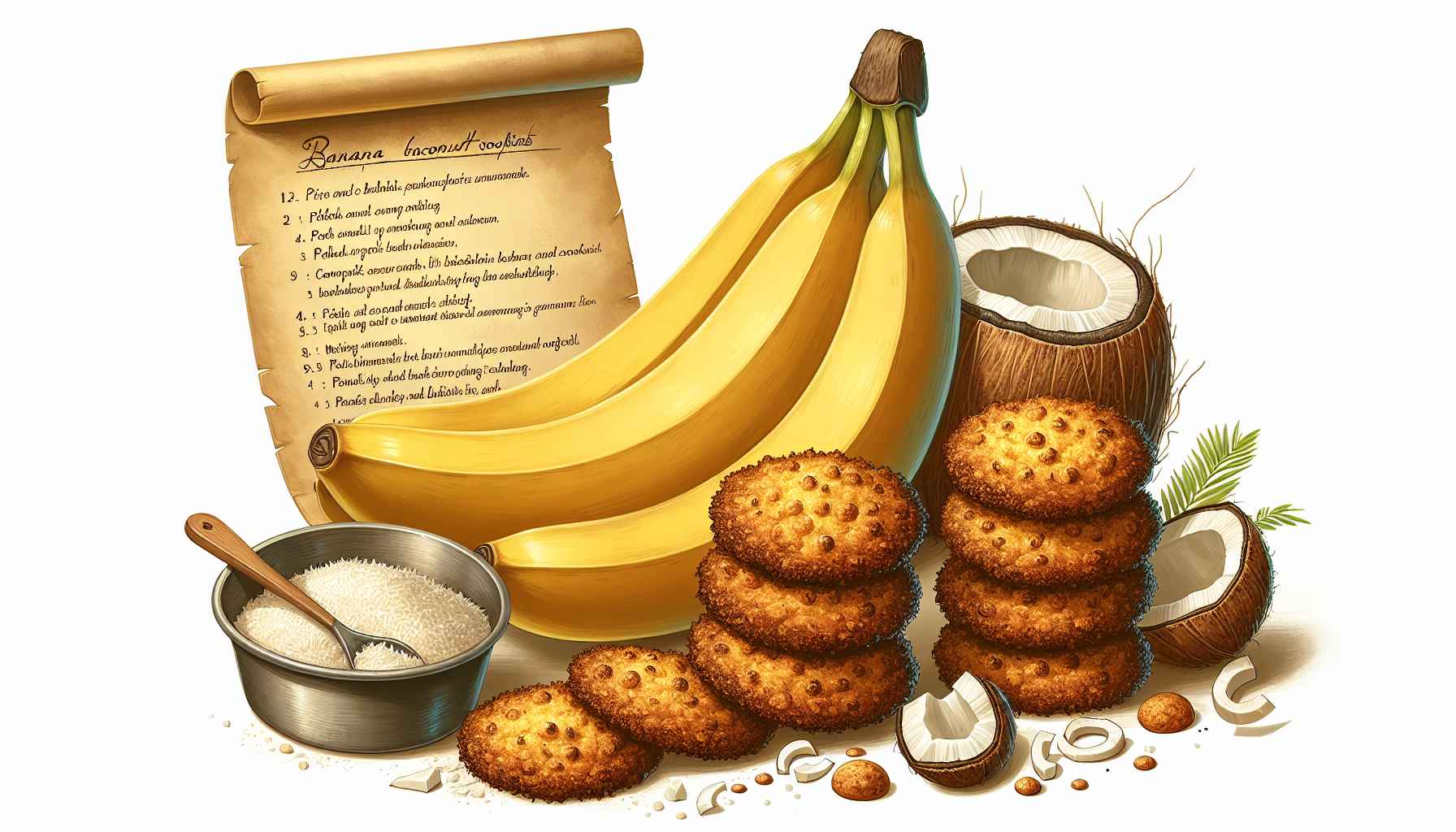 Receita de Lanche Saudável: Bolachinhas de Banana e Coco