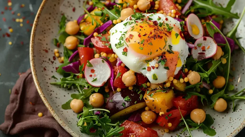 Salada de Berinjela, Grão de Bico e Ovo: Uma Refeição Saudável e Saborosa