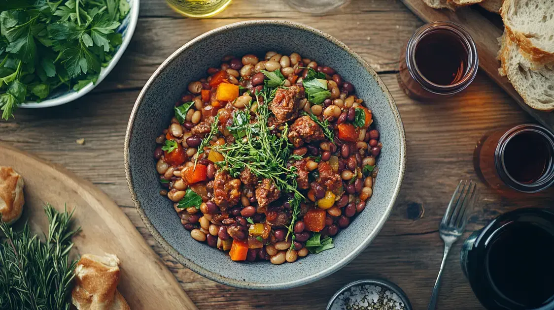 Carne Vermelha com Feijão e Legumes