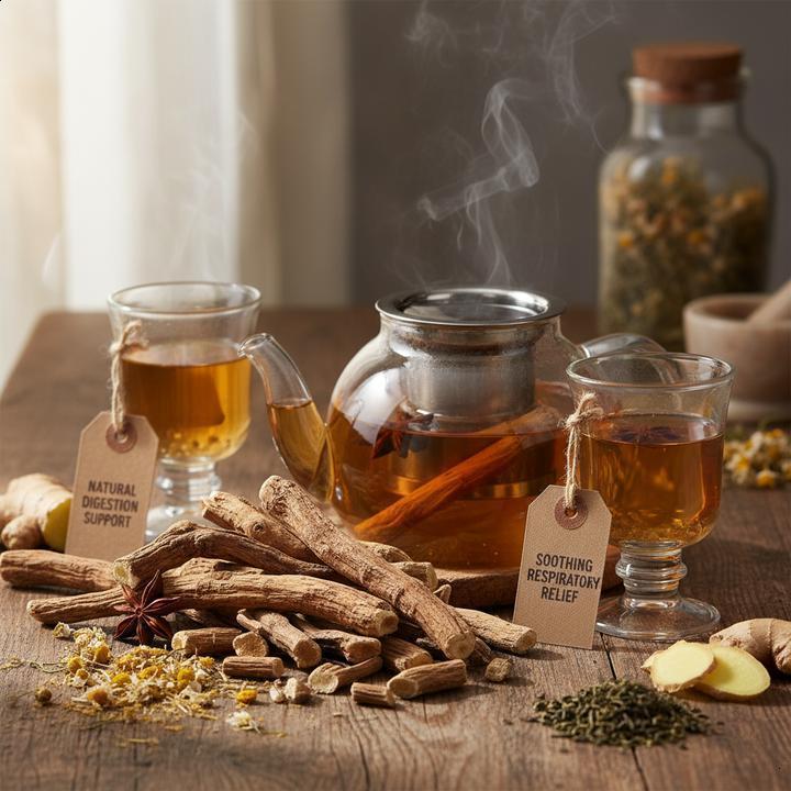 Chá de alcaçuz: Benefícios para a garganta e sistema digestivo