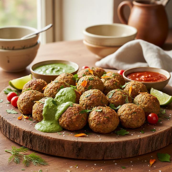 Receita de almôndegas de lentilha a granel com temperos naturais