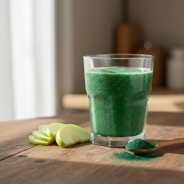Receita de smoothie detox com spirulina e maçã