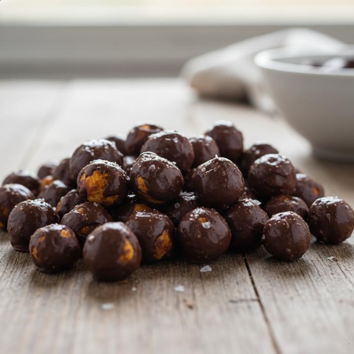 Snacks de grão-de-bico com chocolate dark: O doce fit perfeito