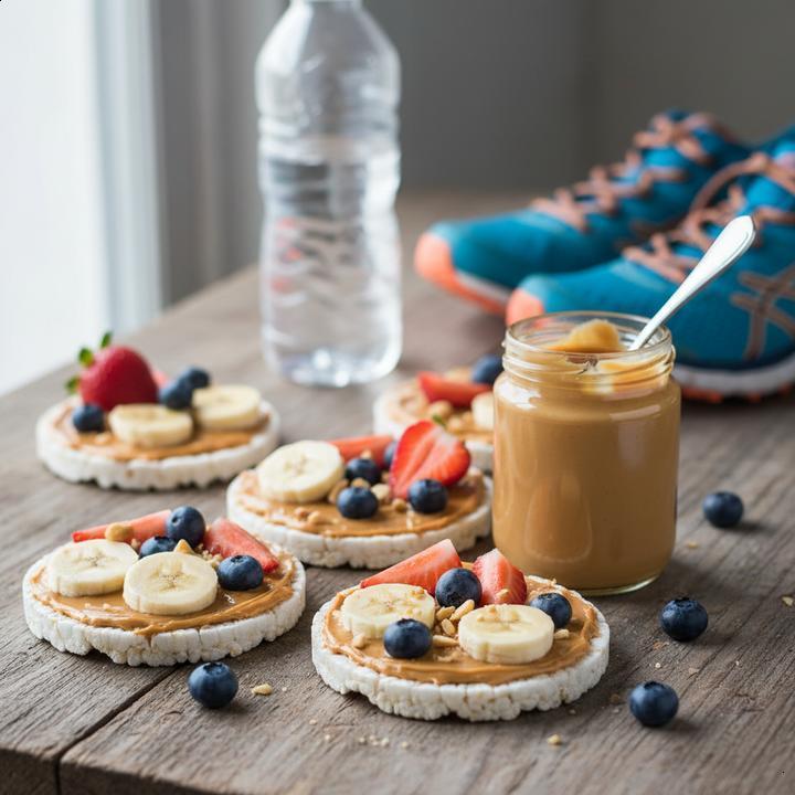 Biscoitos de arroz com pasta de amendoim: O snack prático dos atletas;